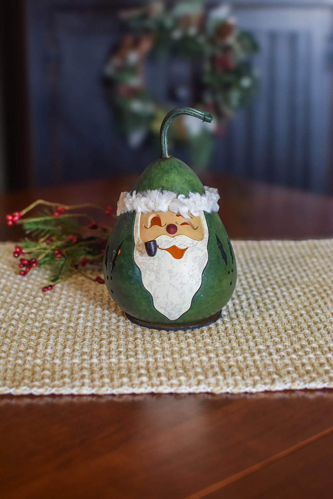 Green St. Nick gourd at Meadowbrooke Gourds