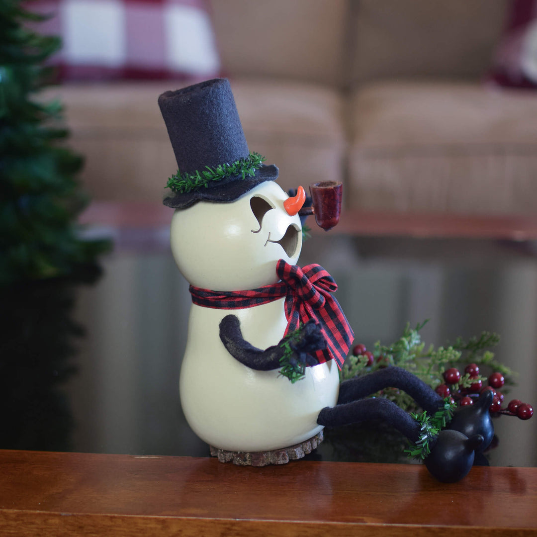 Windsor Small Snowman Gourd - Side View at Meadowbrooke Gourds. 