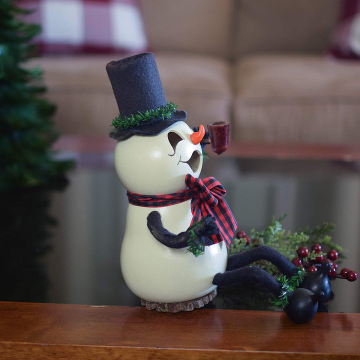 Windsor Small Snowman Gourd - Side View at Meadowbrooke Gourds. 