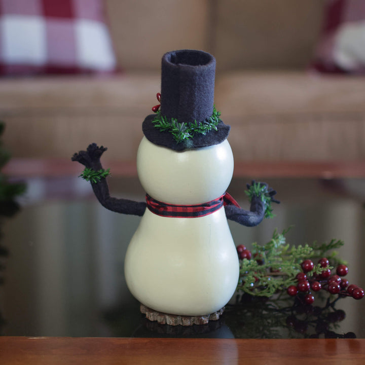 Windsor Small Snowman Gourd - Back View at Meadowbrooke Gourds. 