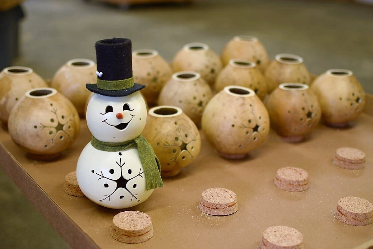 gourd snowman at Meadowbrooke Gourds