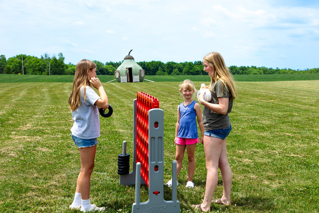 Yard games at Meadowbrooke Gourds. 