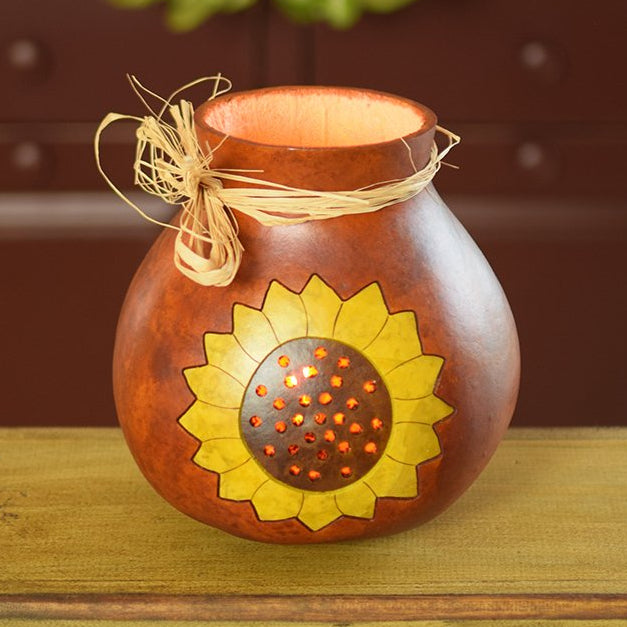 Large sunflower gourd vase  at Meadowbrooke Gourds