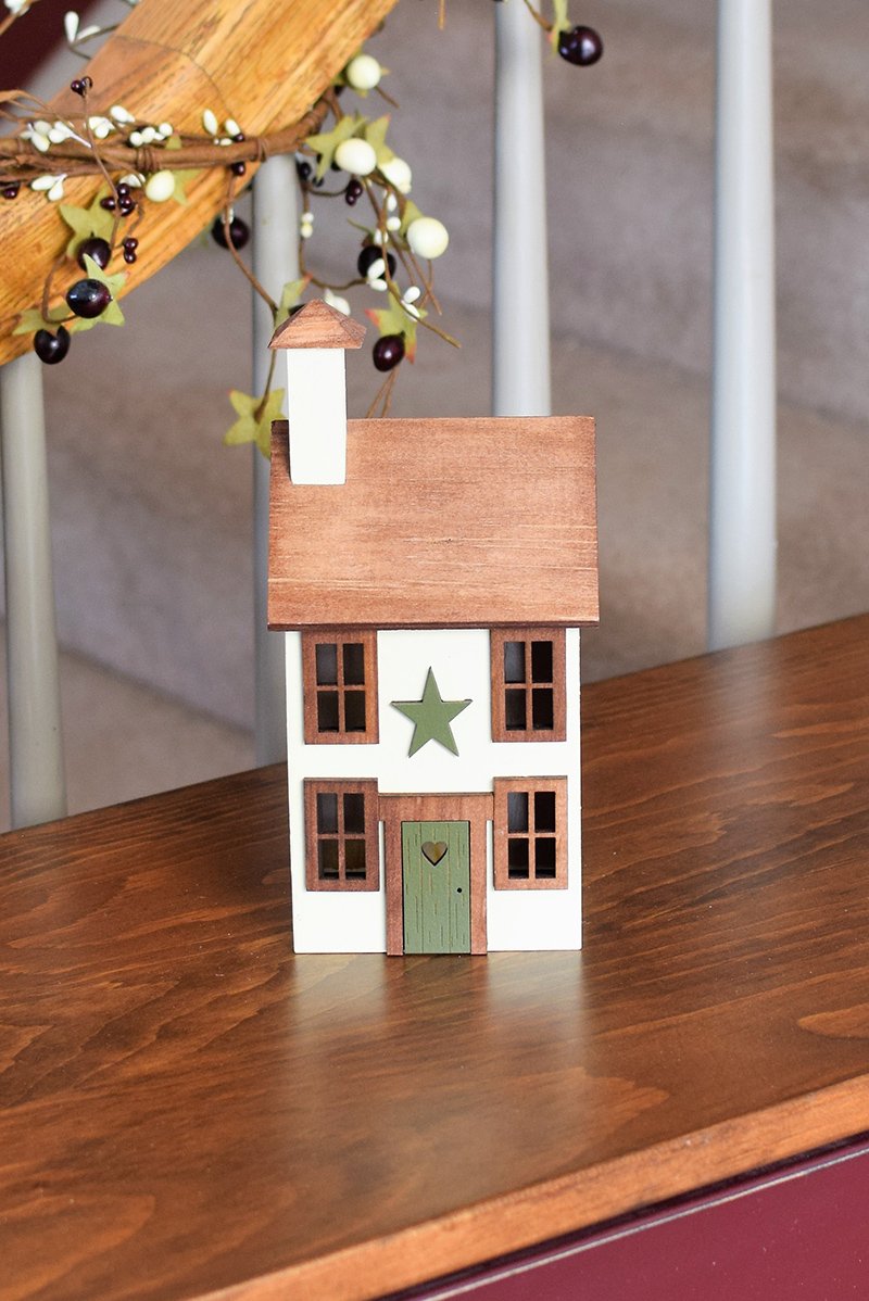 Wooden four window house