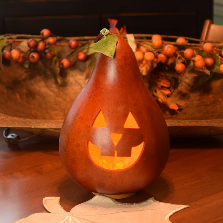 Traditional Jack lit gourd  at Meadowbrooke Gourds