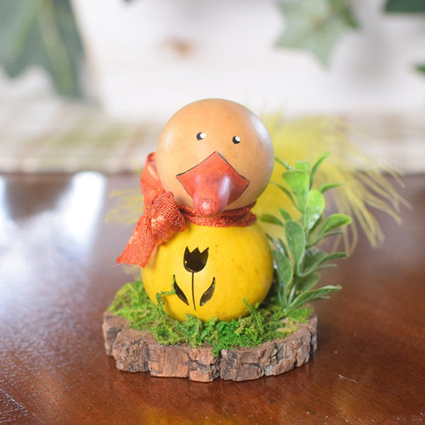 Dillard Duck Wood Biscuit Spring Easter Duckling Tabletop Gourd