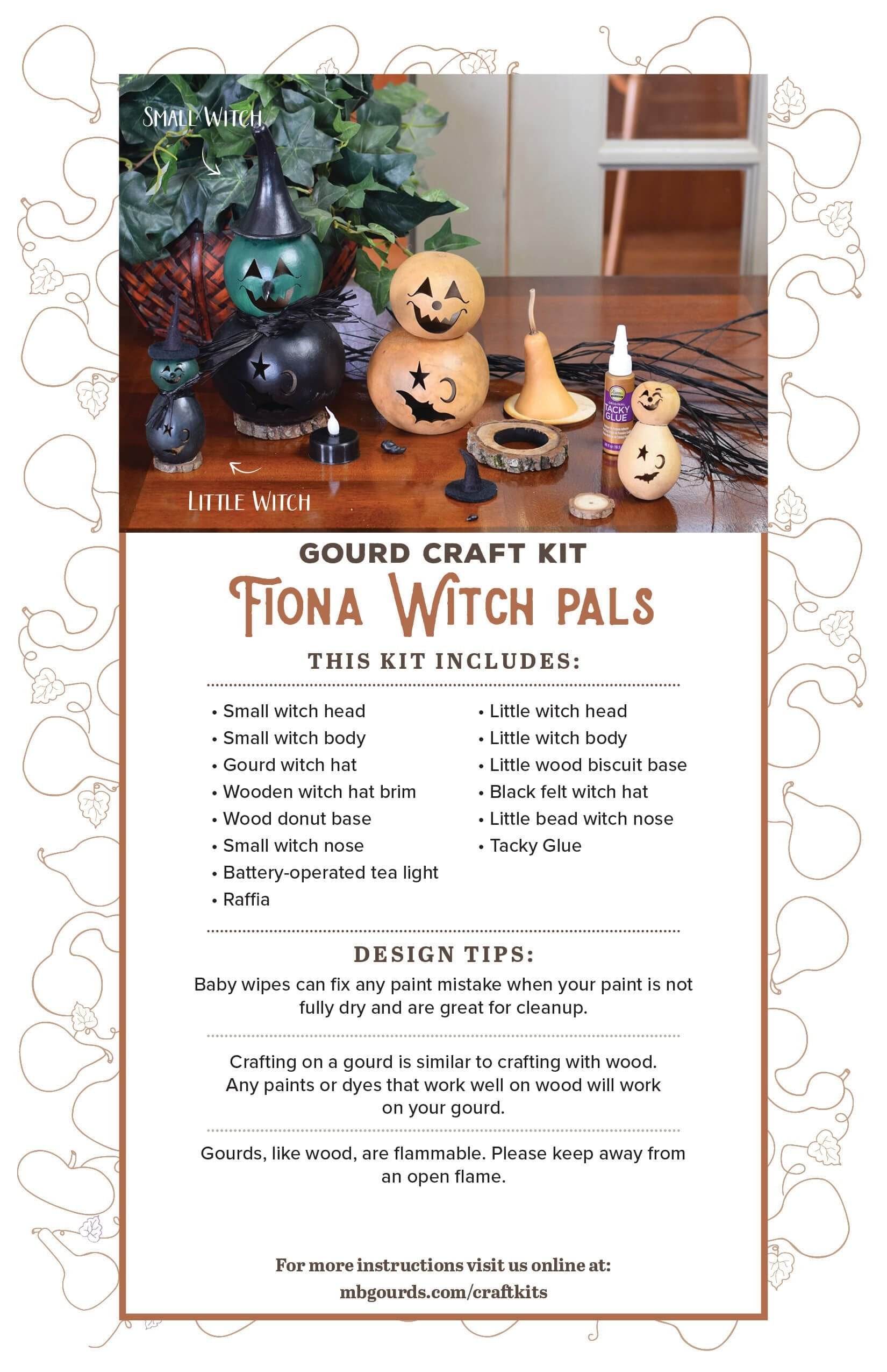 Witch gourd kit list of what is included