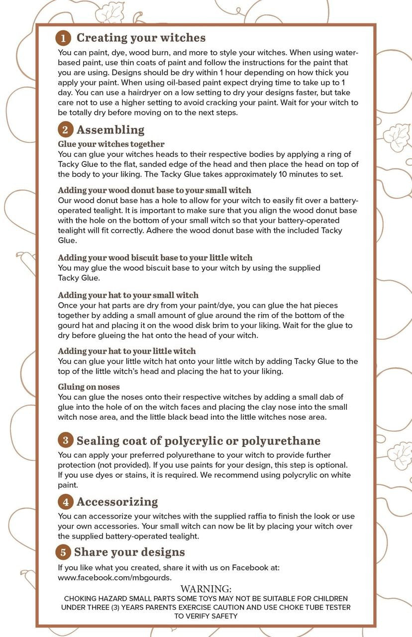 Witch gourd kit instructions