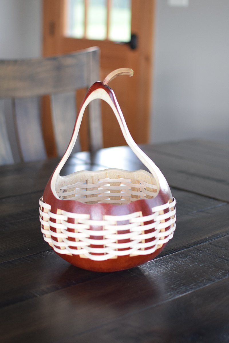 Large woven gourd basket  at Meadowbrooke Gourds