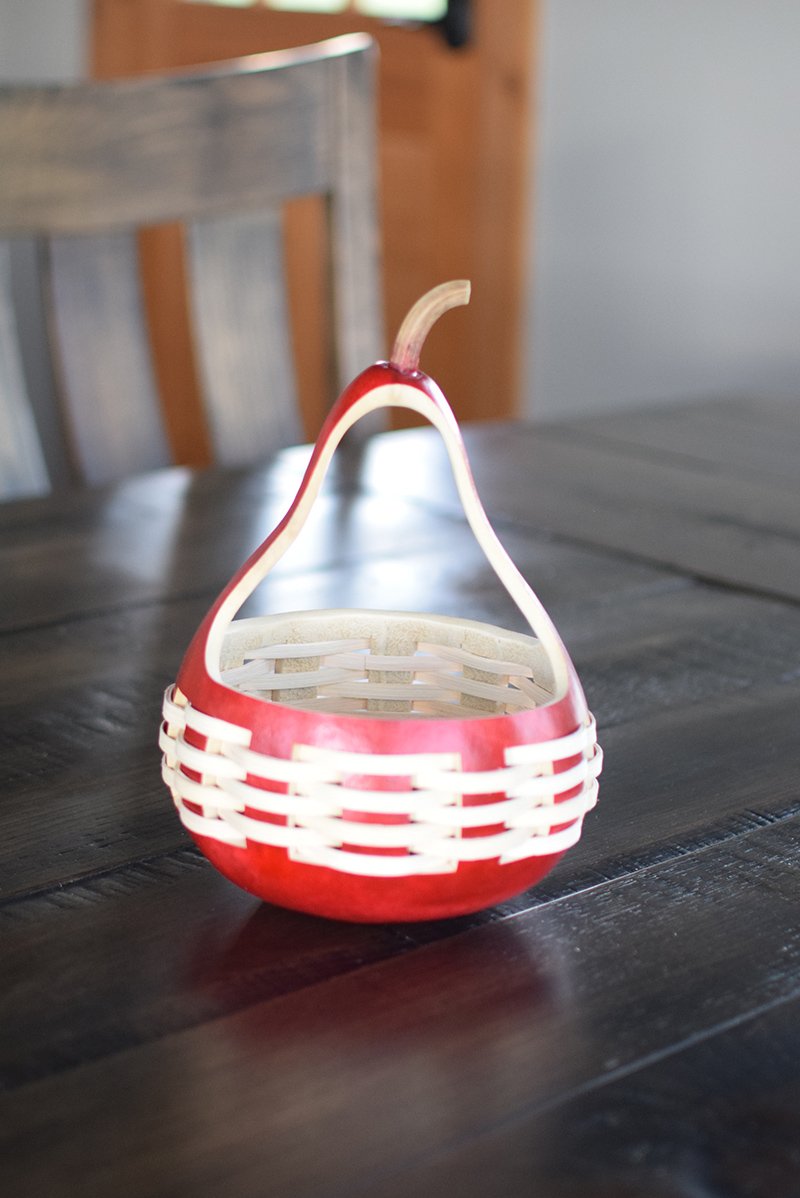 GOURDian Angels Woven Basket - Medium Apple Red