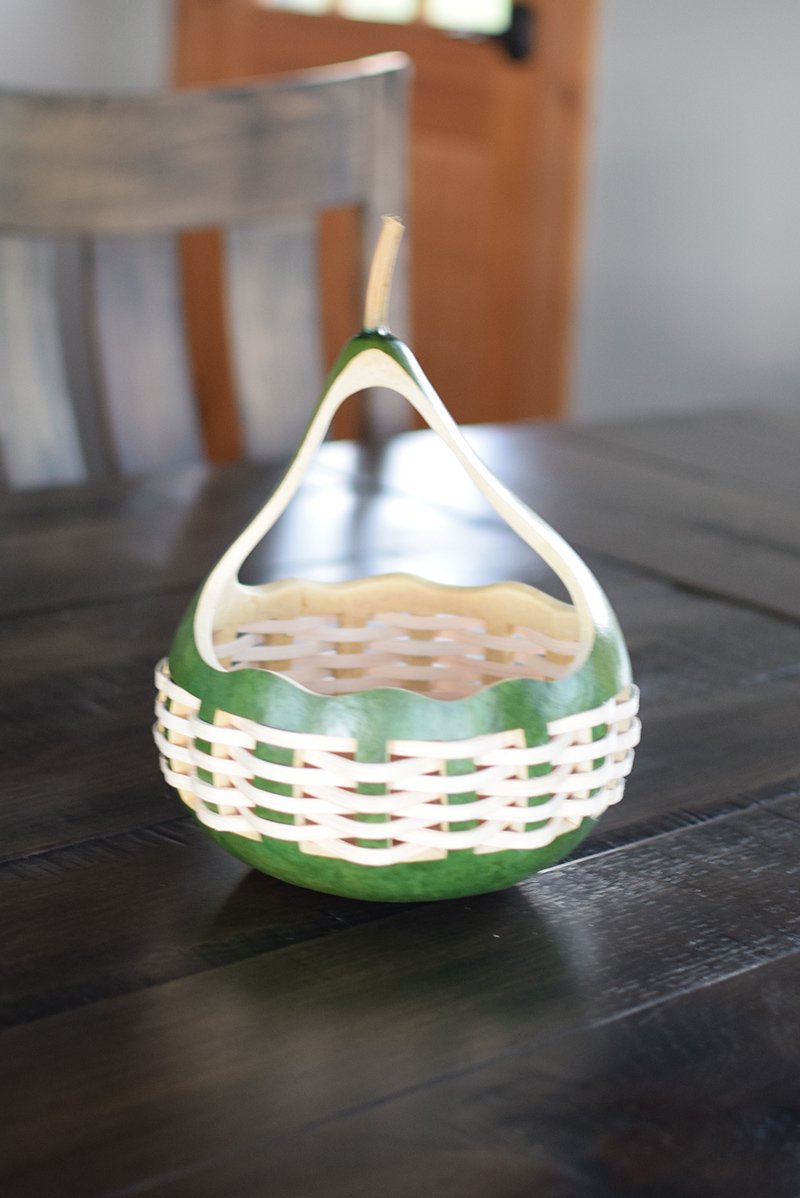 GOURDian Angels Woven Basket - Medium Clover Green