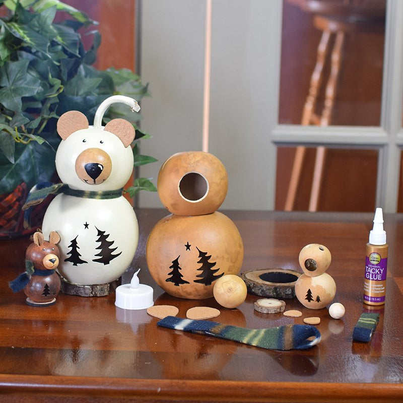 Bear gourd kit finished and unfinished