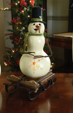Meadowbrooke snowman lit gourd at Meadowbrooke Gourds