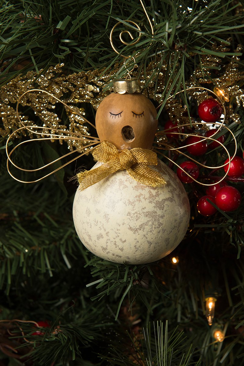 Julia angel ornament gourd at Meadowbrooke Gourds
