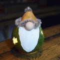Lit gnome gourd front view