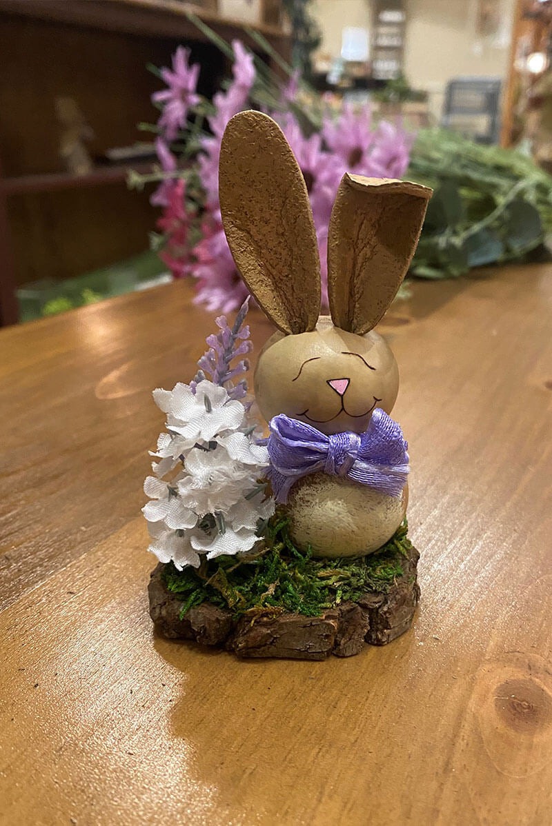 April Bunny Scene Easter Gourd Spring Decor Rabbit Tabletop ...