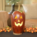 Lucas jack o lantern gourd lit  at Meadowbrooke Gourds