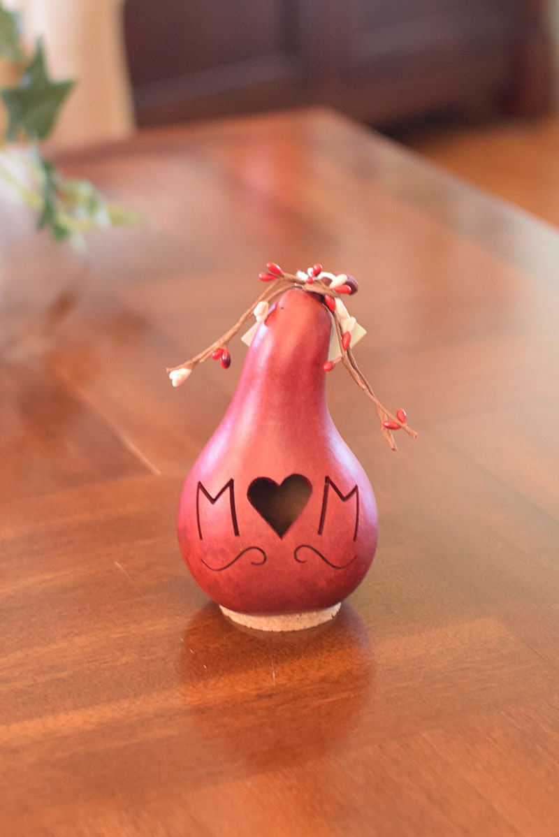 Miniature Mom gourd at Meadowbrooke Gourds