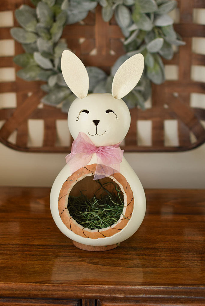 Vintage Ceramic Easter Egg Shaped Candy Dish With Bunny Lid