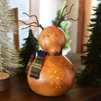 Lit reindeer gourd at Meadowbrooke Gourds