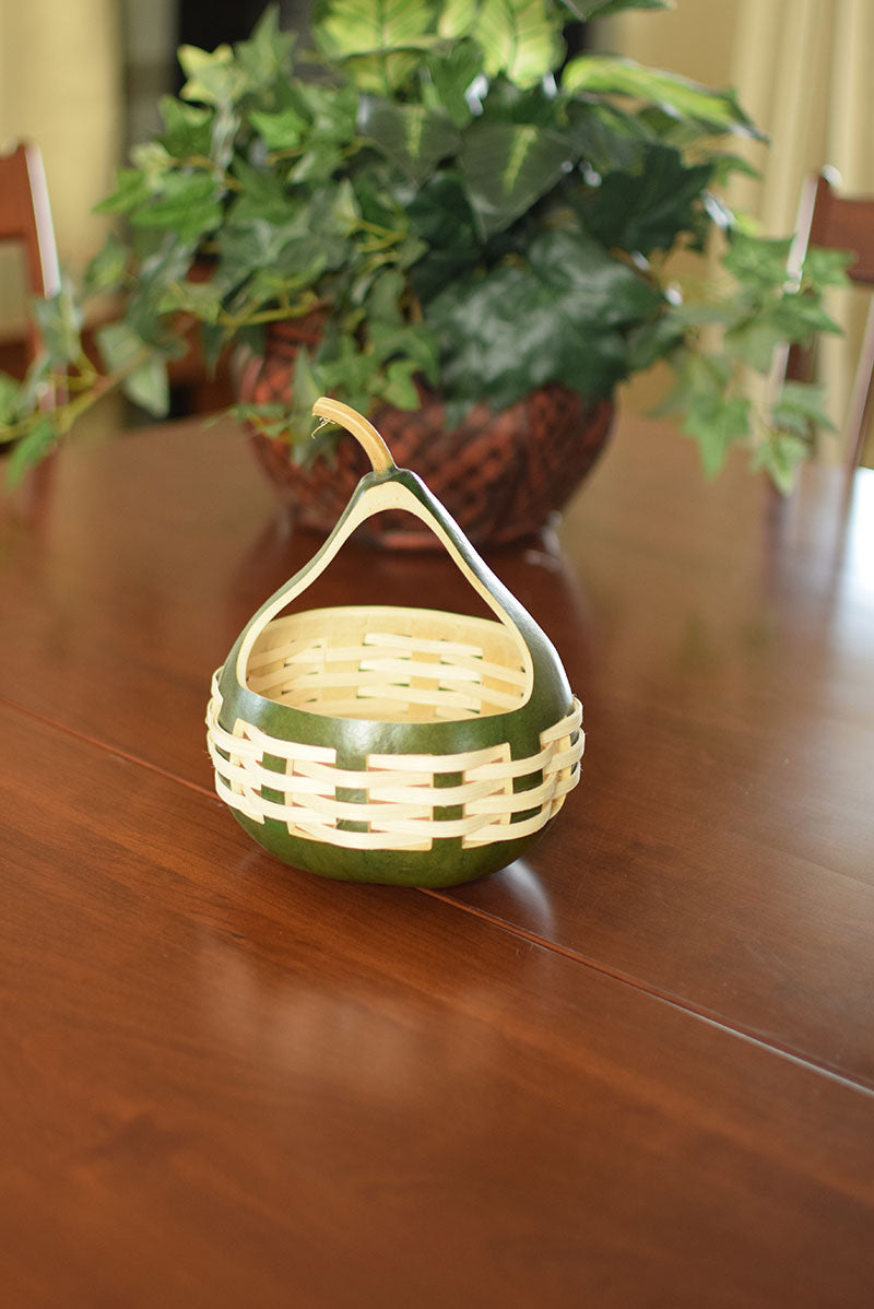 GOURDian Angels Woven Basket - Small Clover Green