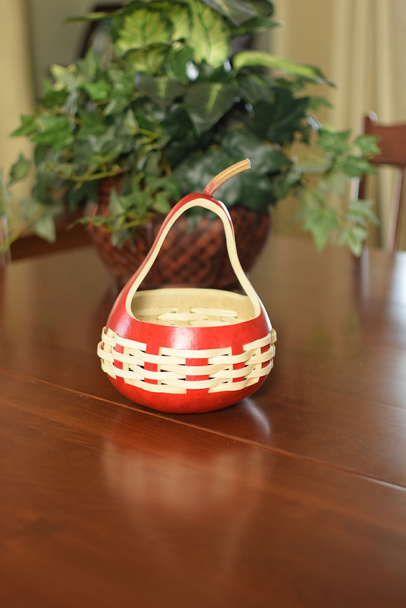 GOURDian Angels Woven Basket - Small Apple Red